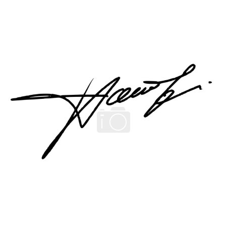 Illustration for Letter H abstract signature ideas. Hand drawn lettering sign - Royalty Free Image