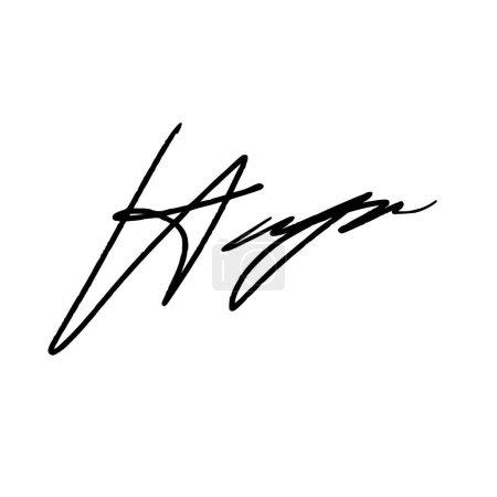 Illustration for Letter H abstract signature ideas. Hand drawn lettering sign - Royalty Free Image