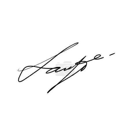 Illustration for Abstract signature for letter L. Vector illustration on transparent background. Black writing using digital pen and brush style. - Royalty Free Image