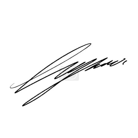 Illustration for Abstract signature for letter L. Vector illustration on transparent background. Black writing using digital pen and brush style. - Royalty Free Image