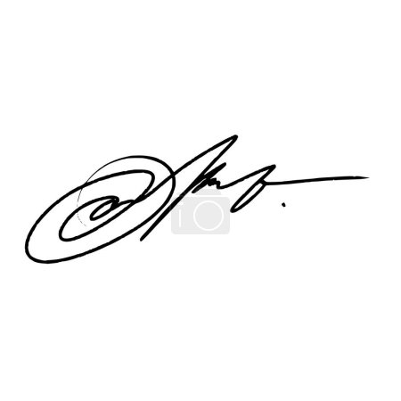 Illustration for Letter O abstract signature ideas. Vector with alpha channel. Abstract signature idea starting with the letter O. Illustration made with a brush pen. Black writing color and white background for raster file types and alpha channel for vector files. - Royalty Free Image