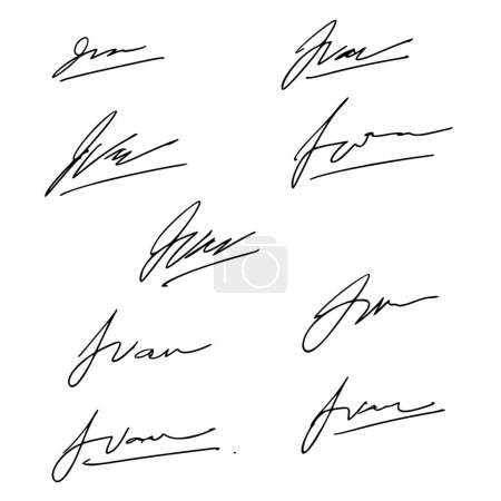 Illustration for Letter I Signature Ideas - Royalty Free Image