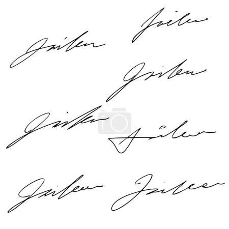 Illustration for Letter J Signature Ideas - Royalty Free Image