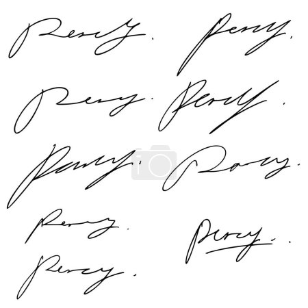 Illustration for Letter P Signature Ideas - Royalty Free Image