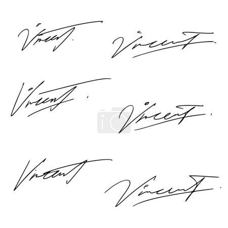 Illustration for Letter V Signature Ideas - Royalty Free Image