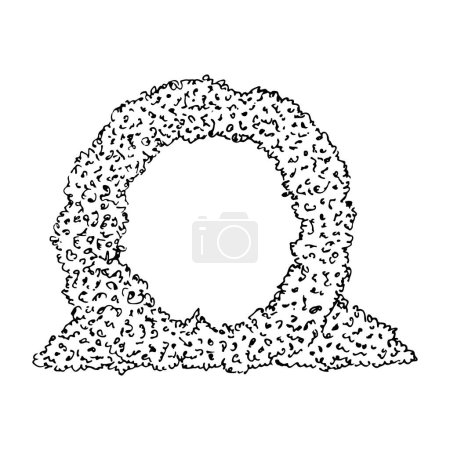 Illustration for Floral round arch. hand drawn wedding round arch illustration - Royalty Free Image