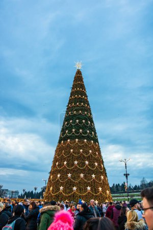 Photo for People at Bucharest Christmas Market in downtown Bucharest, Romania, 2022 - Royalty Free Image