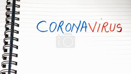 Photo for Coronavirus test handwriting  text on paper, on office agenda. Copy space. - Royalty Free Image