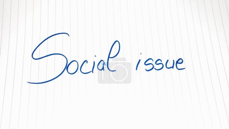 Photo for Social issue handwriting  text on paper, on office agenda. Copy space. - Royalty Free Image