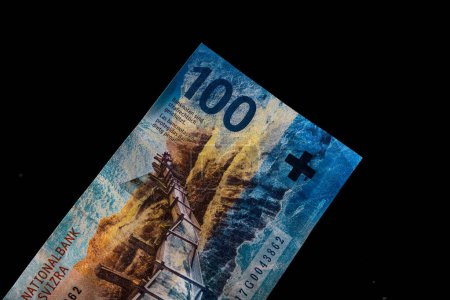 Billetes de CHF, foto detallada del franco suizo. Franco suizo moneda
