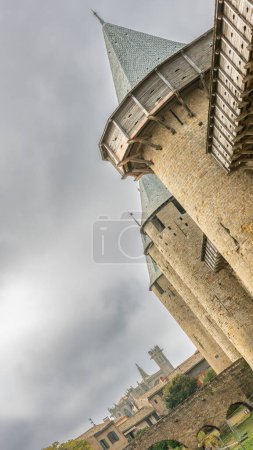 Photo for Castle of Carcassonne in France. Impressive medieval fortress - Royalty Free Image