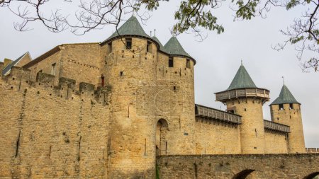 Schloss von Carcassonne in Frankreich. beeindruckende mittelalterliche Festung