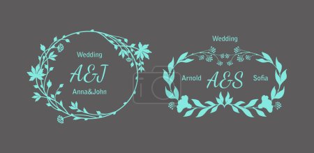 Illustration for Wedding monograms. Set of vintage vector templates. - Royalty Free Image