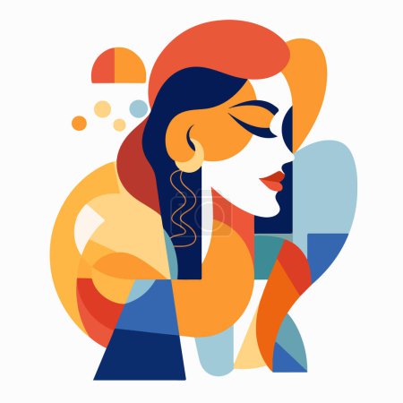 abstract woman with abstract face. vector illustration. 