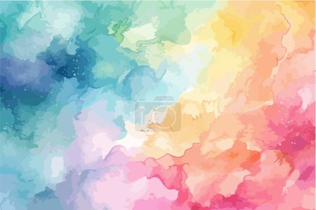 Illustration for Watercolor painted background with blots and splatters. brush stroked painting. 2 d illustration. - Royalty Free Image
