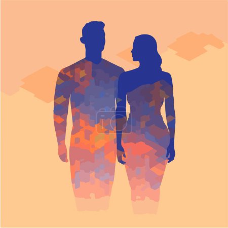 Illustration for Vector illustration of couple - Royalty Free Image
