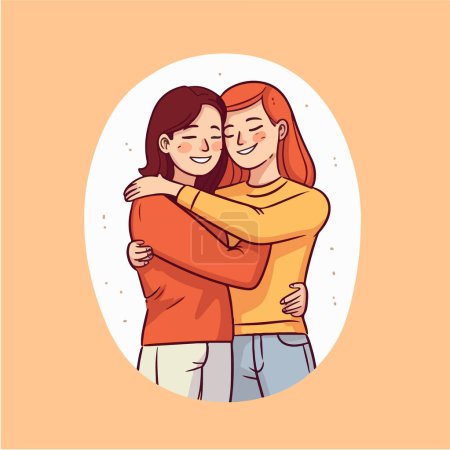 happy young couple hugging, smiling and hugging, hugging, love concept. vector flat cartoon illustration. 