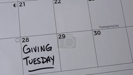 Photo for Giving Tuesday marked on a calendar on Tuesday, November 28, 2023. Giving Tuesday is a global movement unleashing the power of radical generosity. - Royalty Free Image