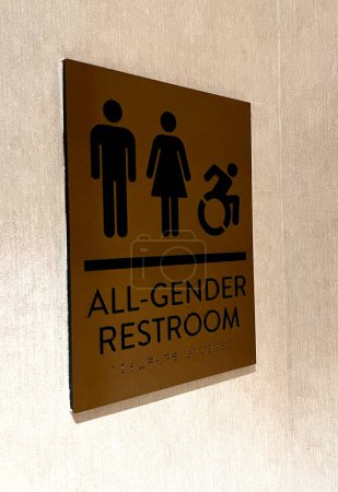 Photo for Sign for an all-gender restroom - Royalty Free Image