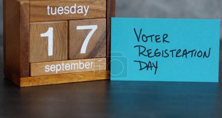 Calendario recordatorio sobre el día del registro de votantes el martes 17 de septiembre.