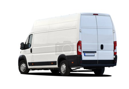 Photo for White delivery van, rear view - Royalty Free Image