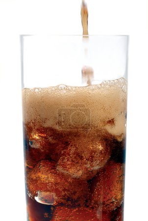 Photo for Glass with soda drink. Coke and ice. - Royalty Free Image
