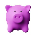Small pink piggy bank on white background .3d rendering