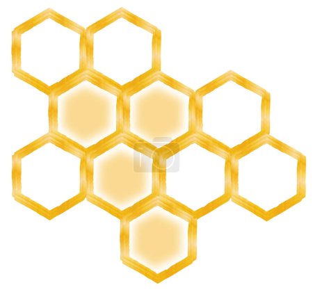Téléchargez les photos : Illustration en nid d'abeille isolé sur fond blanc - en image libre de droit