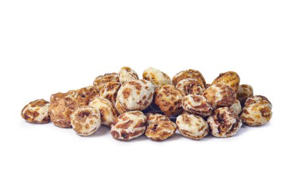 Photo for Dried tiger nuts isolated on a white background - Royalty Free Image