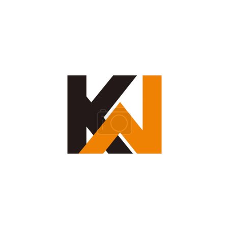 letter kw linked colorful geometric logo vector 