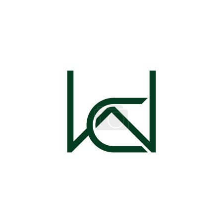 Buchstabe dw verknüpfte Linie Logo Vektor 
