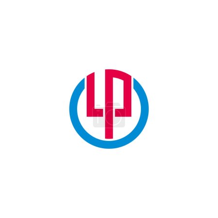 Buchstabe lp verknüpft Kreis geometrische Linie Logo-Vektor 