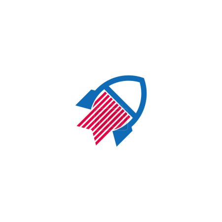 Illustration for Colorful atomic rocket motion logo vector - Royalty Free Image