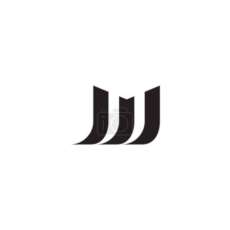 letter mj stripes geometric logo vector 