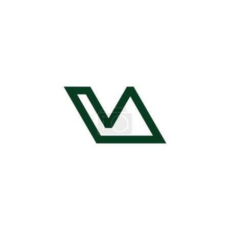 Illustration for Letter lv simple mono line logo vector - Royalty Free Image