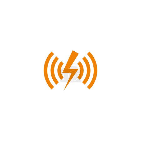 Téléchargez les illustrations : Signal d'alimentation flash tonnerre logo vecteur - en licence libre de droit