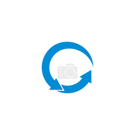 Ilustración de Letra c ronda ondulado azul flecha logo vector - Imagen libre de derechos