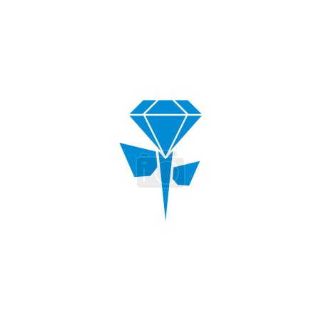 Illustration for Diamond flower agate carnelian rock symbol logo vector - Royalty Free Image