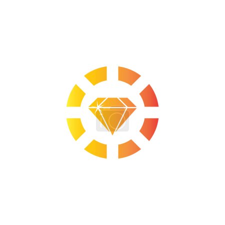 Téléchargez les illustrations : Diamant brillant doré tourbillon gradient logo vecteur - en licence libre de droit