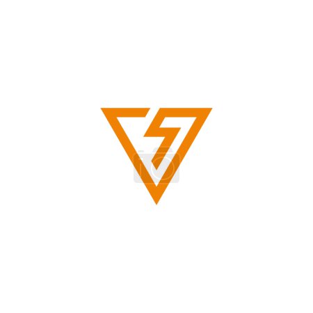 Ilustración de Letra v trueno triángulo vector logotipo eléctrico - Imagen libre de derechos