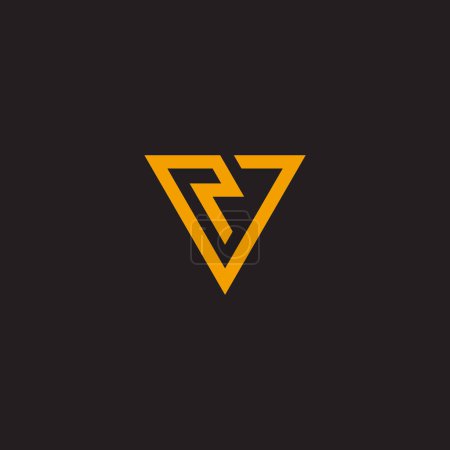 Ilustración de Letra vn perno triángulo logotipo eléctrico vector - Imagen libre de derechos