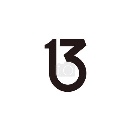 Illustration for B 13 simple geometric line logo vector - Royalty Free Image