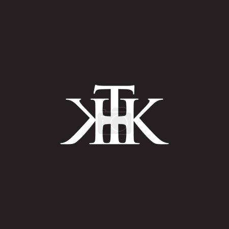 letter thk simple linked font logo vector 