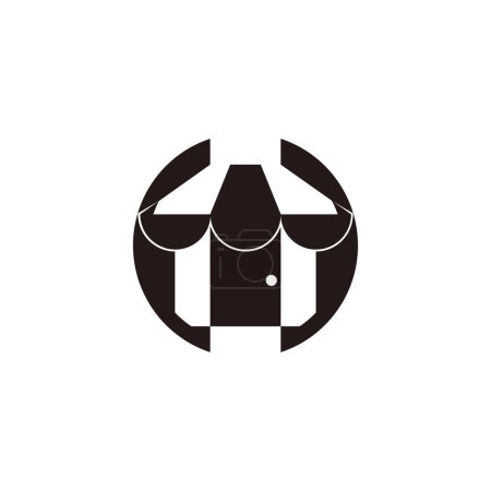 Ilustración de Tienda frontal tienda círculo geométrico negro icono blanco vector - Imagen libre de derechos