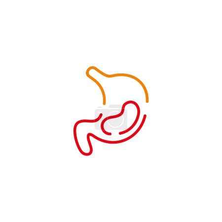Téléchargez les illustrations : Hot sick stomach ache symbol icon vector - en licence libre de droit