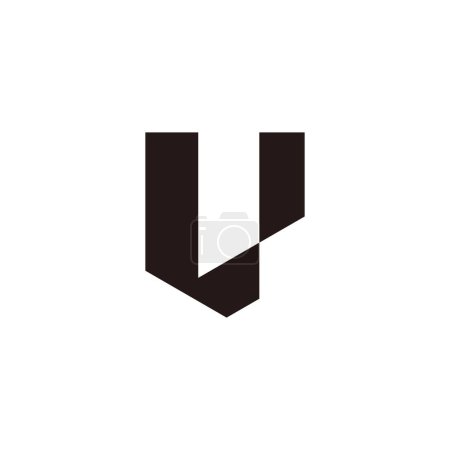 Buchstabe lu verknüpft einfache geometrische Logo-Vektor 