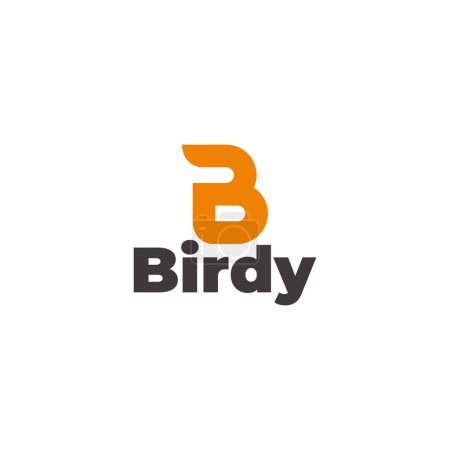 Buchstabe b Vogelflügel abstrakt niedlich Logo-Vektor 