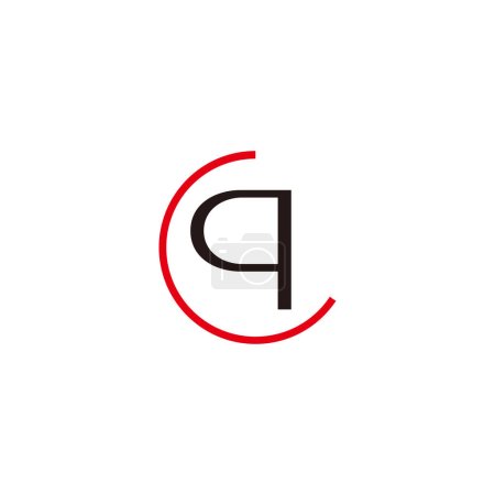 letter qc simple loop logo vector 