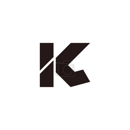 letter kl simple slice geometric logo vector 