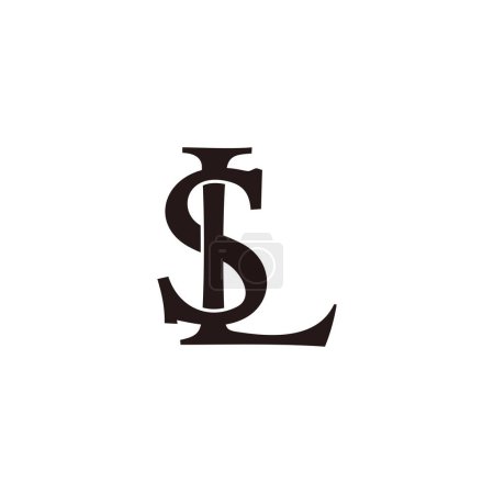 letter sl linked overlap font logo vector 